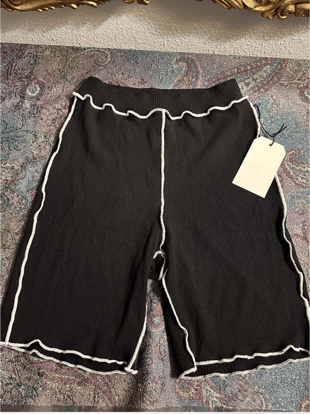 S/M Fashion Brand Company Tencel Rib Bike Shorts